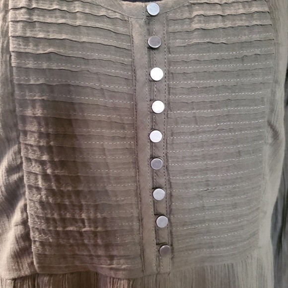 Boho Abercrombie & Fitch Small olive green ruffled dress - Picture 6 of 10